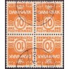 Danmark Tête-bêche 3 **/NHM stemplet/used 4-blok/block of four