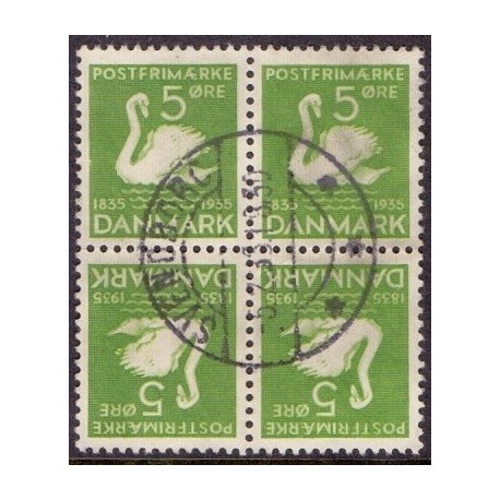 Danmark Tête-bêche 5 **/NHM stemplet/used 4-blok/block of four