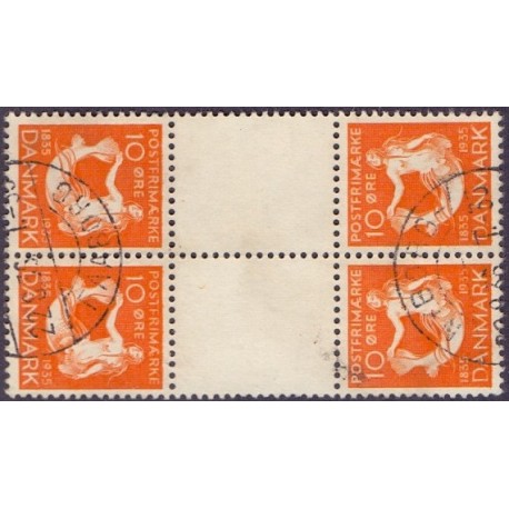 Danmark Tête-bêche 8 **/NHM stemplet/used,4-blok/block of four