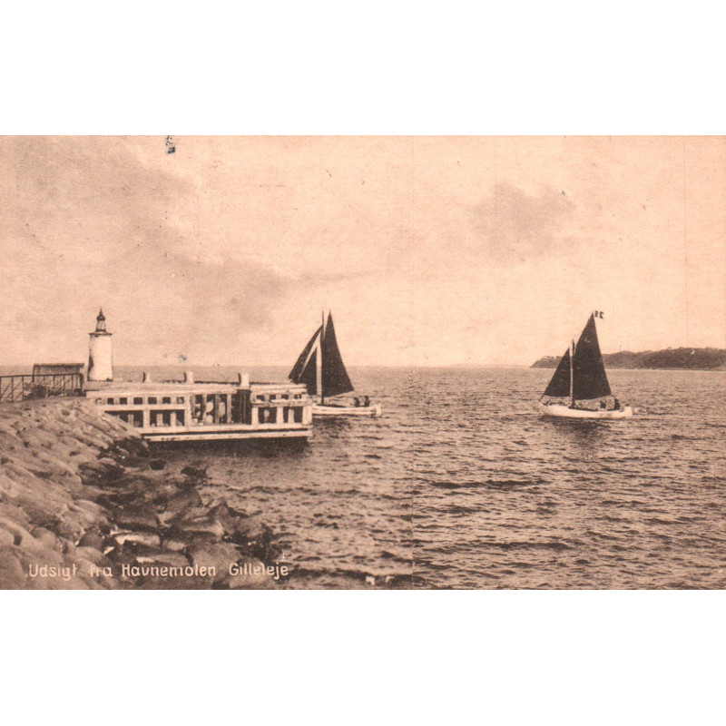 Gilleleje. Udsigt fra Havnemolen, brugt