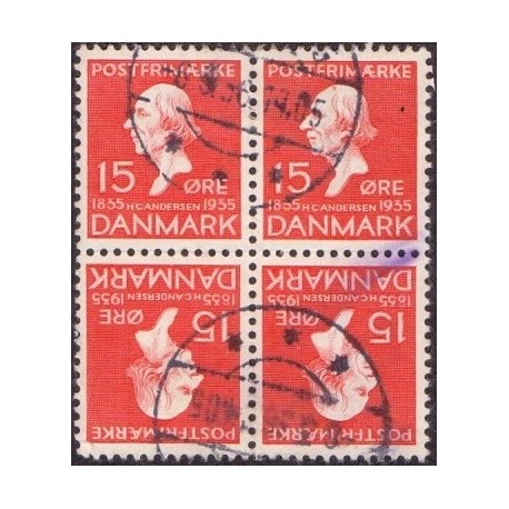 Danmark Tête-bêche 9 **/NHM stemplet/used, 4-blok/block og four