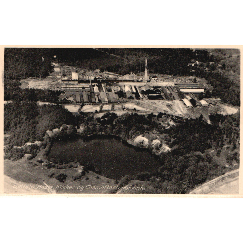 Hasle. Luftfoto, Klinker og chamottestensfabrik, brugt