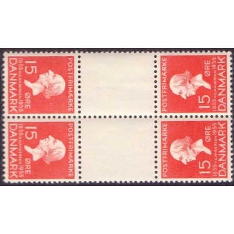 Danmark Tête-bêche 10 **/NHM stemplet/used,4-blok/block of four