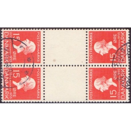 Danmark Tête-bêche 10 **/NHM stemplet/used,4-blok/block of four