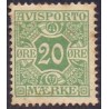 Avisporto. 1907. 20 Øre, grøn, AFA. nr. 5,  ubrugt, postfrisk, stemplet