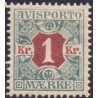 Avisporto. 1907. 1 Kr. blågrøn/rød, AFA. nr. 8, ubrugt, postfrisk, stemplet