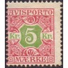 Avisporto. 1907. 5 Kr. rød/grøn, AFA. nr. 9, ubrugt, postfrisk, stemplet
