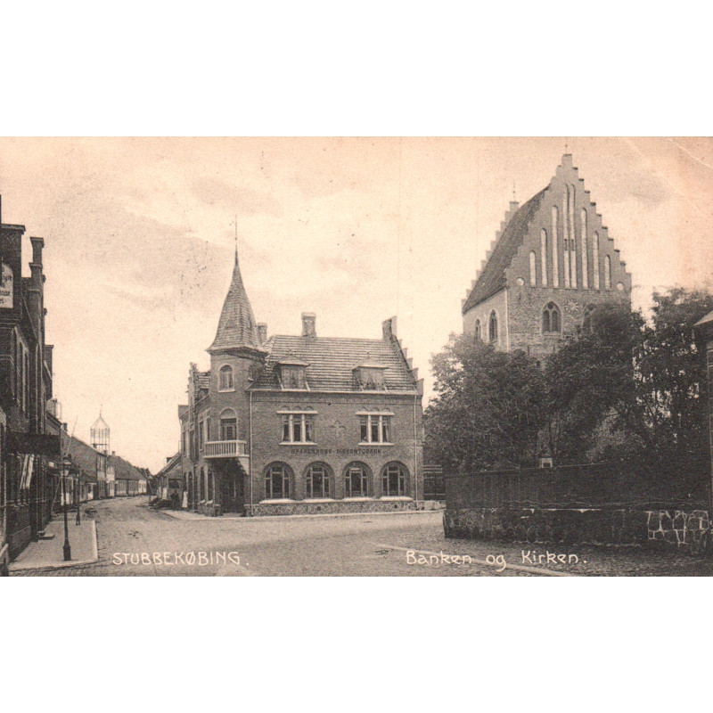Stubbekøbing. Banken og Kirken, brugt