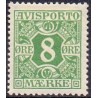 Avisporto. 1914-15. 8 Øre, grøn, AFA. nr. 14  ubrugt, postfrisk, stemplet