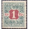 Avisporto. 1914-15. 1 Kr. blågrøn/rød AFA. nr. 20 ubrugt, postfrisk, stemplet