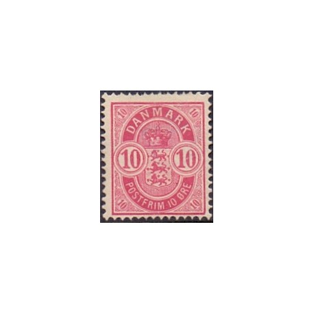 1884. 10 Øre Analinrosa AFA nr. 35a */Unused