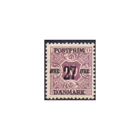 1918. 27/10 øre, AFA 89X med OMVENDT VANDMÆRKE. Postfrisk. AFA: 1600 for hængslet og uden pris for postfrisk.