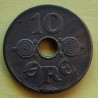 10 Øre. Chr. X. 1924-1947 i kobber, ialt 21 stk. incl. 10 øren 1945 og 1947.