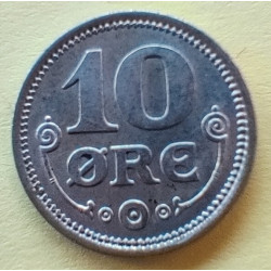 10 Øre. Chr. X. 1914 i en flot kvalitet for type og årstal.