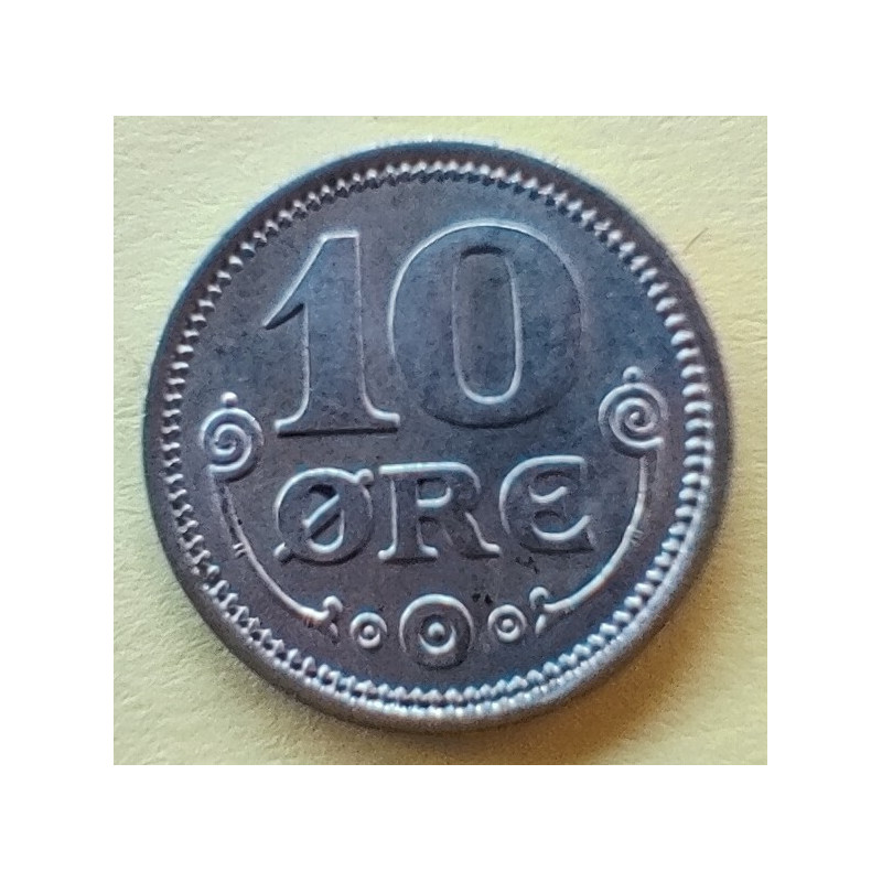 10 Øre. Chr. X. 1914 i en flot kvalitet for type og årstal.