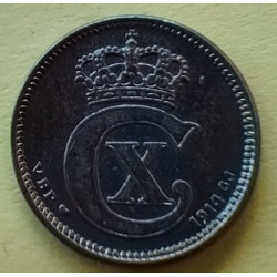 10 Øre. Chr. X. 1914 i en middelgod kvalitet for type og årstal.