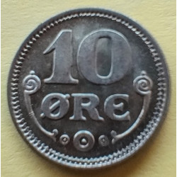 10 Øre. Chr. X. 1919 i en flot kvalitet for type og årstal.