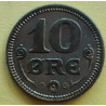 10 Øre. Chr. X. 1915 i en middelgod kvalitet for type og årstal.