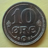 10 Øre. Chr. X. 1916 i en middelgod kvalitet for type og årstal.