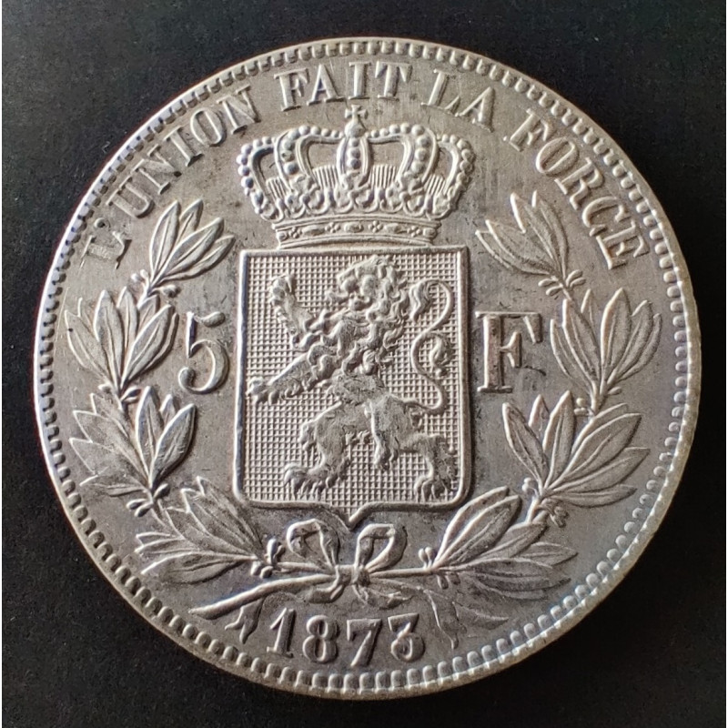 Belgien-Belgium. 5 F 1869 Leopold II. Ag.