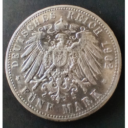 Tyskland-Germany. Preussen , 5 Fünf Mark 1902 A