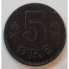 5 Øre. Chr. X. 1918 i en middelgod kvalitet for type og årstal.