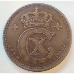 5 Øre. Chr. X. 1920 i en middelgod kvalitet for type og årstal.