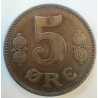 5 Øre. Chr. X. 1920 i en middelgod kvalitet for type og årstal.