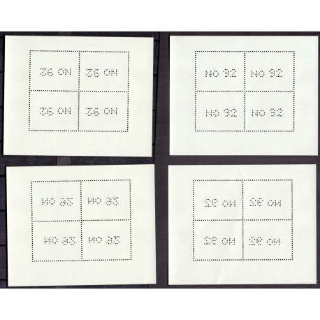 1994 Norske Ol-Vinnere 4-blocks with perfins, Rare