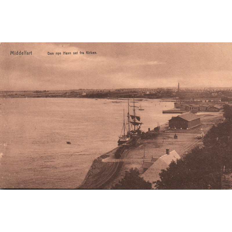 Middelfart. Den nye havn set fra kirken, brugt