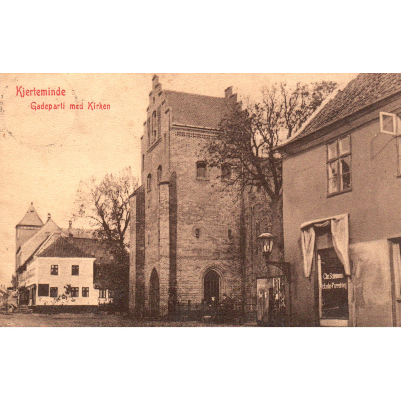 Kerteminde. Gadeparti med Kirken, brugt