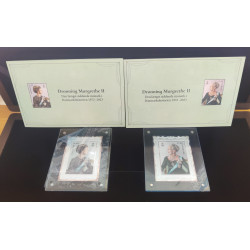 Danmark. Dr. Margrethe II 2x 60 grams finsølvbarre i æske