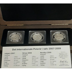 Polarmønter 100 kr "Isbjørn" 2007,  i original æske fra Den Kgl. Mønt