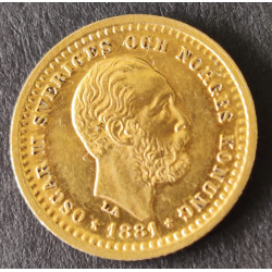 Sverige-Sweden. 5 kr. 1894 Oscar II 1894, vægt 2,24 gram guld