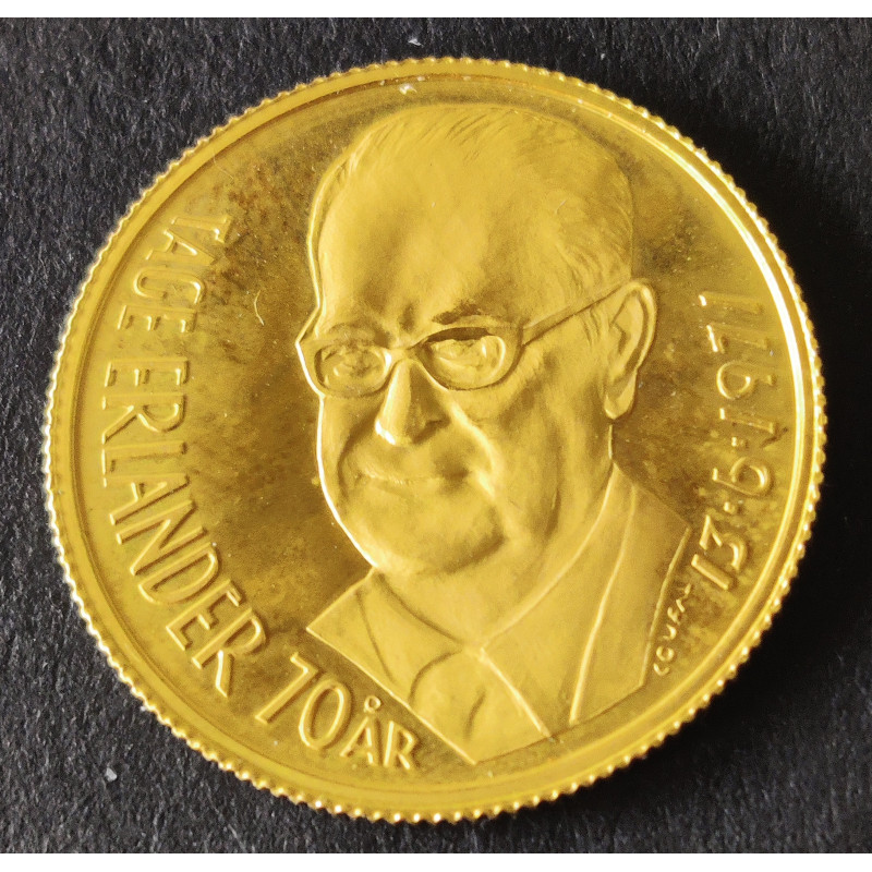 Sverige-Sweden. Tage Erlander 70 år, 900/1000, nr 377 3,5 gram 21,6 kt