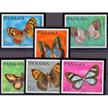 Panama. Butterflyies in complete set. Michel no. 1056-61 **/MNH