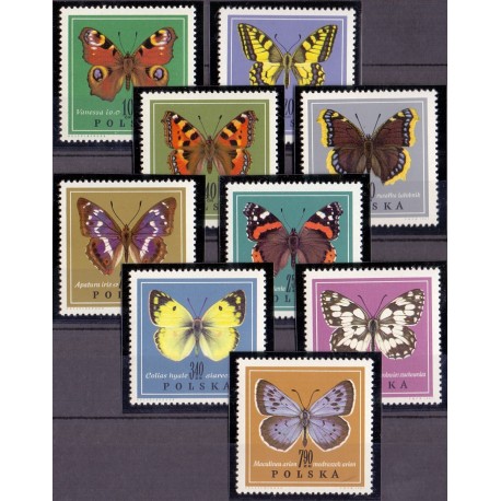 Polen.  1967. Butterflyies in complete set. AFA nr. 1681-89 **/MNH