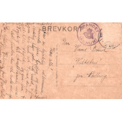 Gram. Slot, brugt med posthornstempel SPANDET (Arnum)