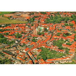 Ribe. Luftfoto med domkirken, ubrugt