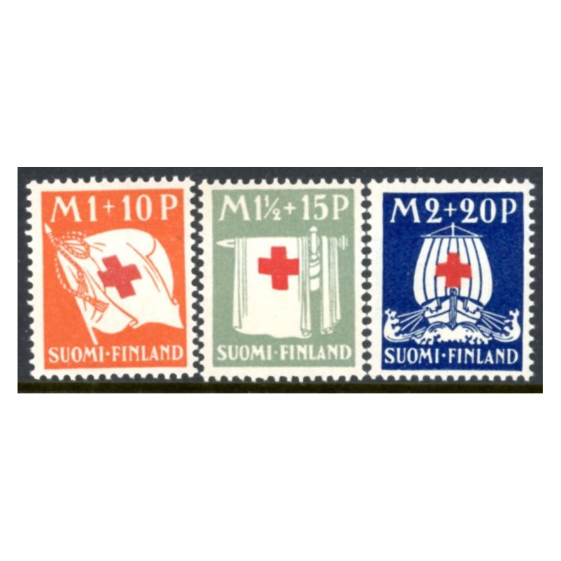 Finland. 1930. Røde Kors AFA nr. 164-66 **         */stemplet (o)