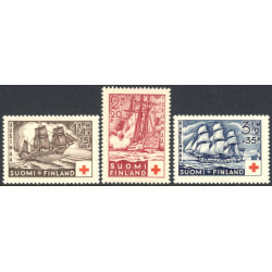 Finland. 1937. Røde Kors. AFA nr. 207-09 **                  */stemplet (o)