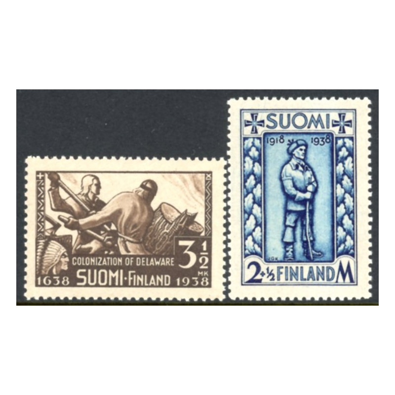 Finland. 1938. Delaware og Frontkæmper. AFA nr. 218-19 **                 */stemplet (o)