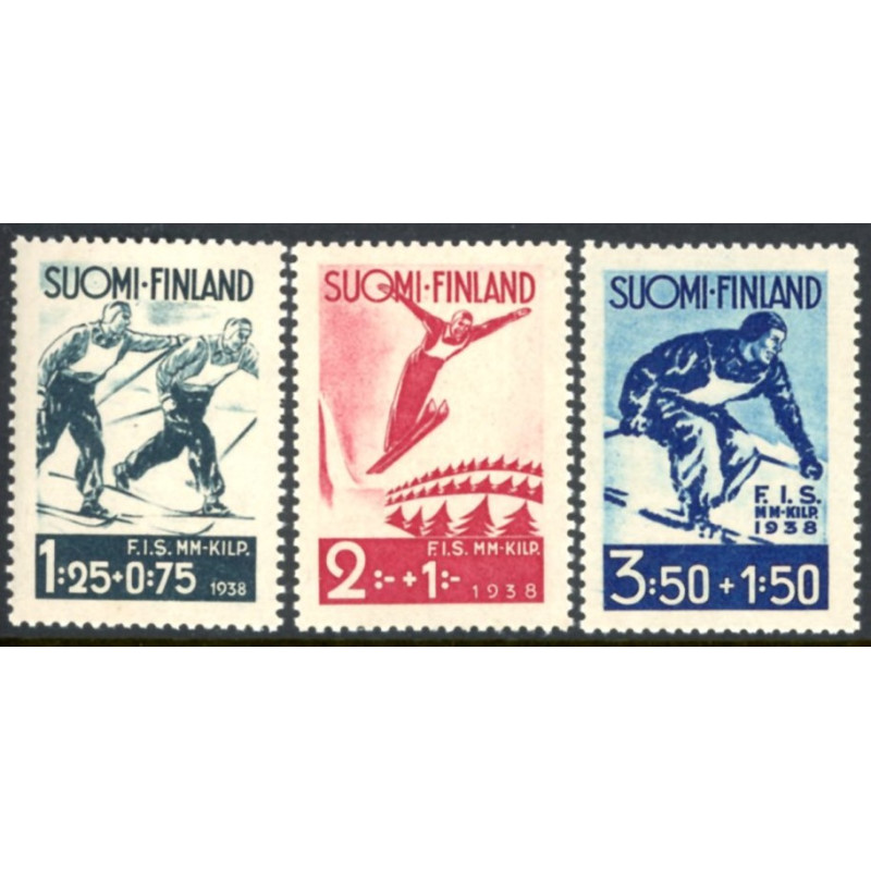 Finland. 1938. Intern. Skikonkurrence. AFA nr. 215-17 **                 */stemplet (o)