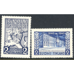 Finland. 1940. Forsvarsmærke og Universitet. AFA nr. 233-34 **               */stemplet (o)