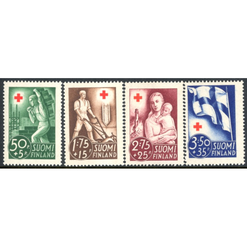 Finland. 1941. Røde Kors. AFA nr. 240-43 **              */stemplet (o)