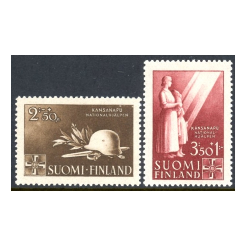 Finland. 1943. Nationalhjælp. AFA nr. 282-83 **          */stemplet (o)