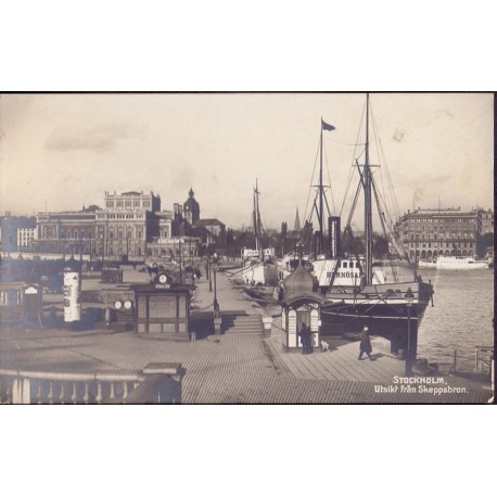 Sverige. Stockholm, udsikt från Skeppsbron, ubrugt