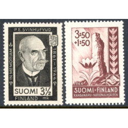Finland. 1944. Sørgemærke og Nationalhjælp. AFA nr. 291-92 **          */stemplet (o)