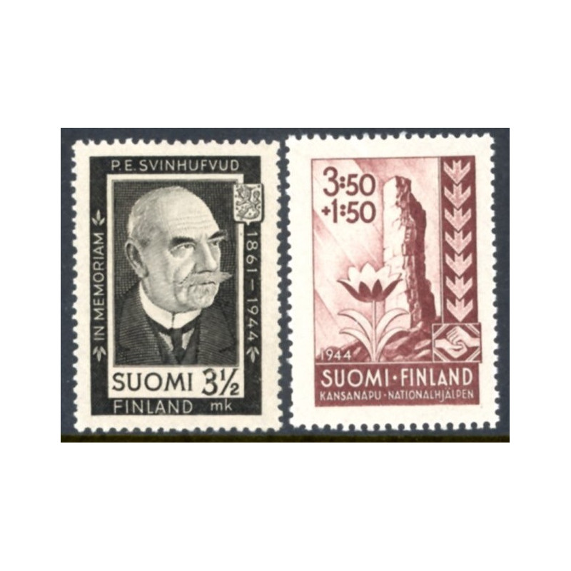 Finland. 1944. Sørgemærke og Nationalhjælp. AFA nr. 291-92 **          */stemplet (o)