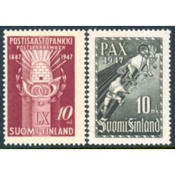 Finland. 1947. Postsparebank og Fredsmærke. AFA nr. 339-40 **                  */stemplet (o)